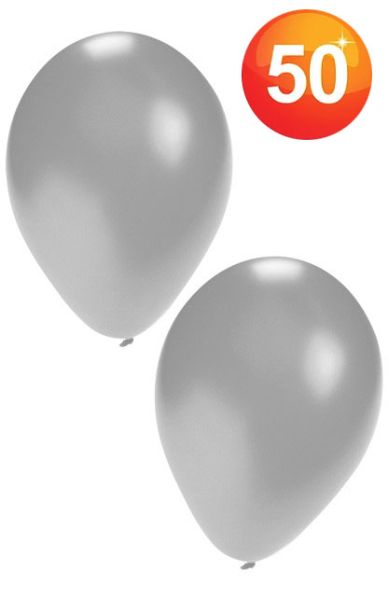 Zilveren ballonnen van stevige kwaliteit 50 stuks
