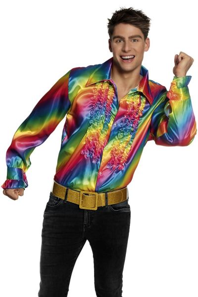 Regenboog disco samba blouse Verkleedkledij