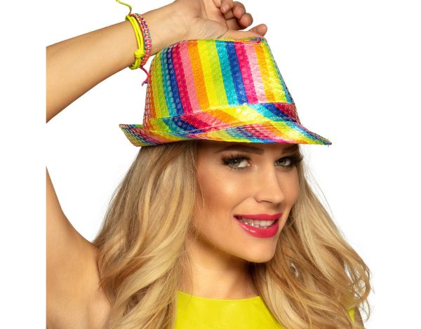 Popstar-hoed pailletten rainbow
