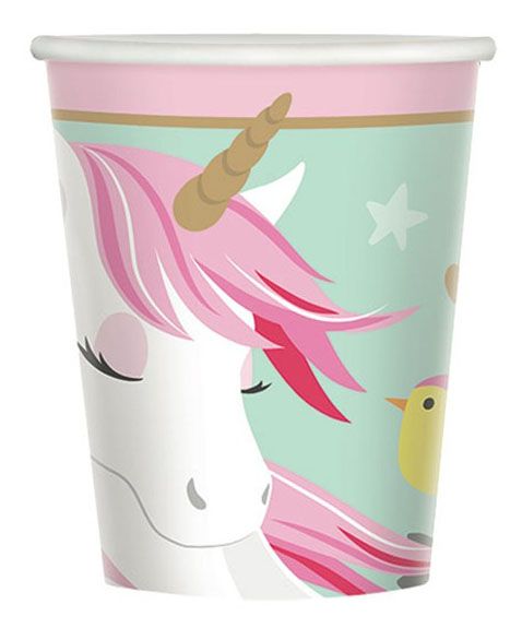 48 Unicorn Eenhoorn bekers 266 ml Papier