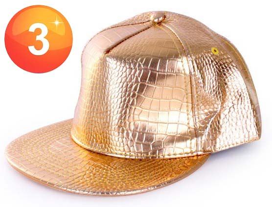 Baseball cap - Rapper - Goud - Slangeleerrelief