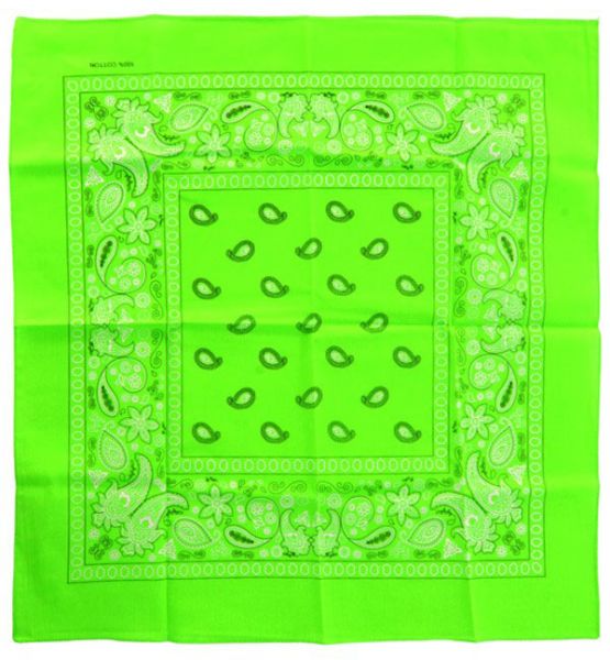 Fluor groene zakdoeken bandana met motief