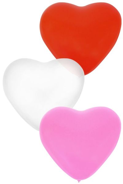 Ballon Hart x 36 Rood Wit Roze 32 cm