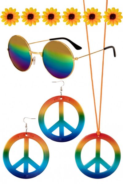 Hippie kostuum accessoires set