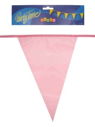 Vlaggenlijn roze 50m feestversiering