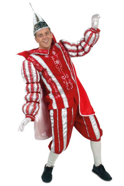 Prins Carnaval kostuum pak rood wit