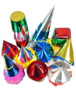 Kartonnen metallic feesthoedje