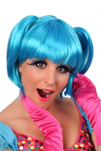 Pruik Britty felblauw