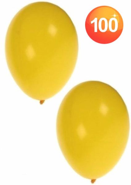Helium ballonnen Geel 100 stuks