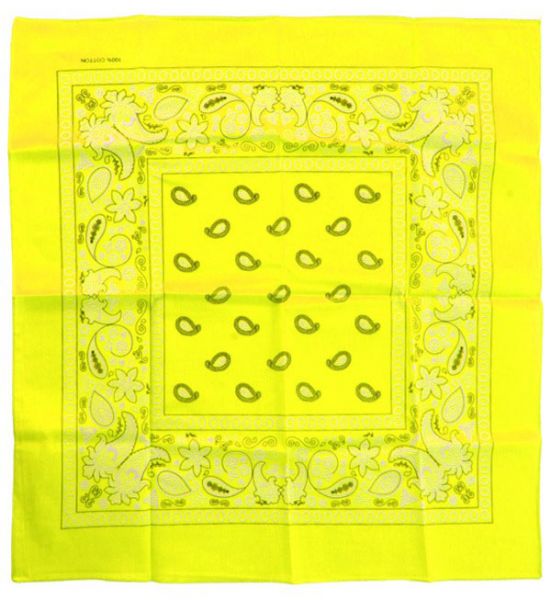 Fluor gele zakdoeken bandana met motief