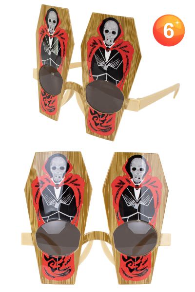 Doodskist brillen met skelet