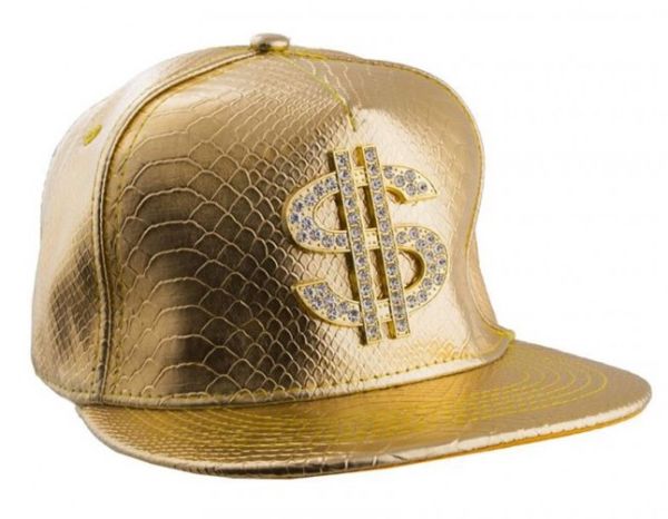 Gouden baseballpet met dollarteken