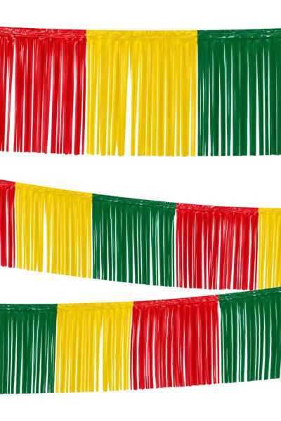 Carnaval slierten folie guirlande rood geel groen