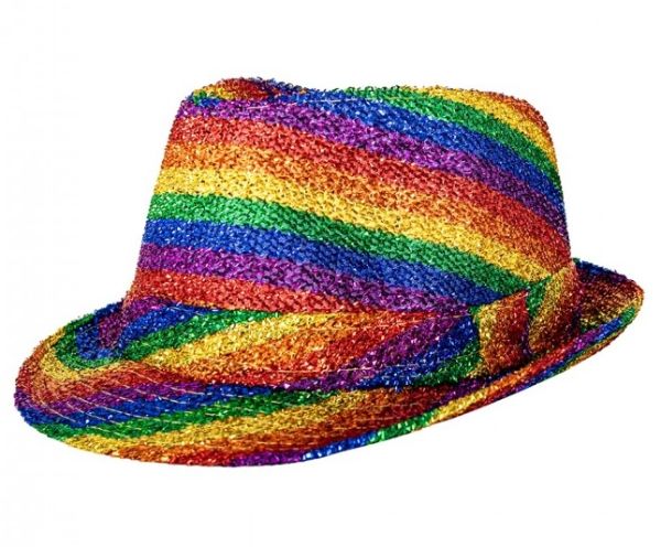 Regenboog Glitter hoed