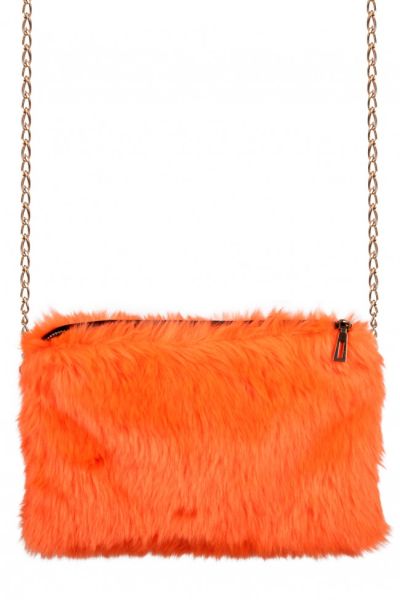 Oranje tas gemaakt van pluche imitatie