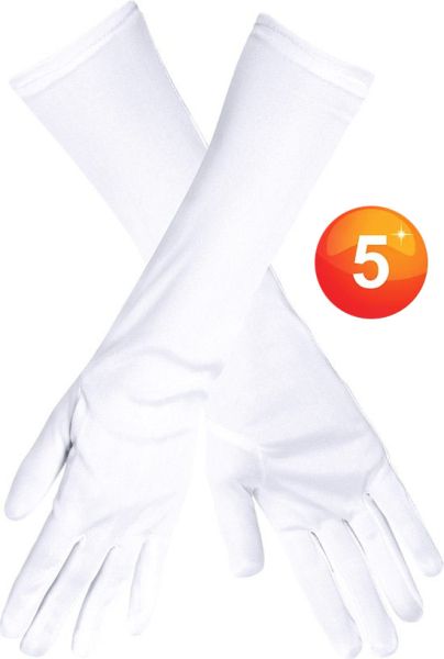 Lange witte nylon handschoenen