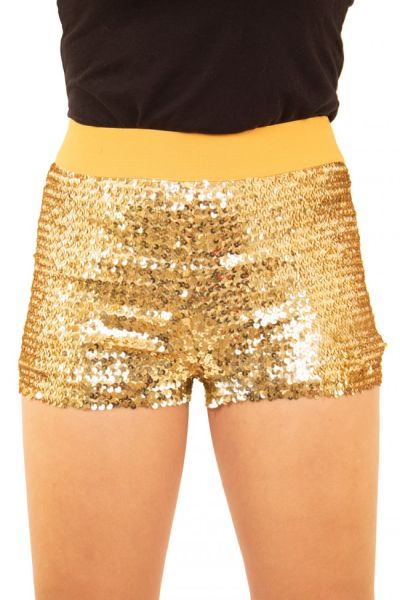 Hotpants met gouden pailletten