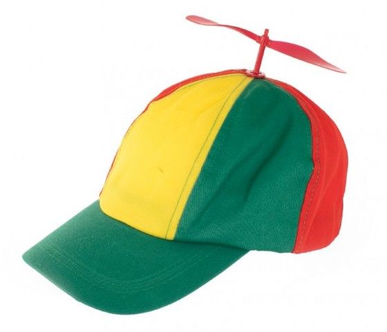Pet met propeller rood geel groen carnaval