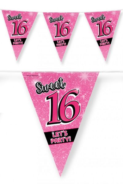 Roze vlaggenlijn Sweet 16