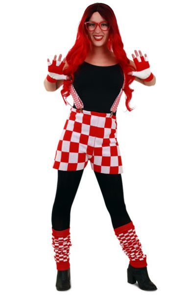 Gebreide onderbroek rood wit geblokt