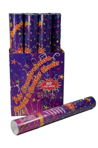 Partyshooter multi 40 cm met papiersnippers