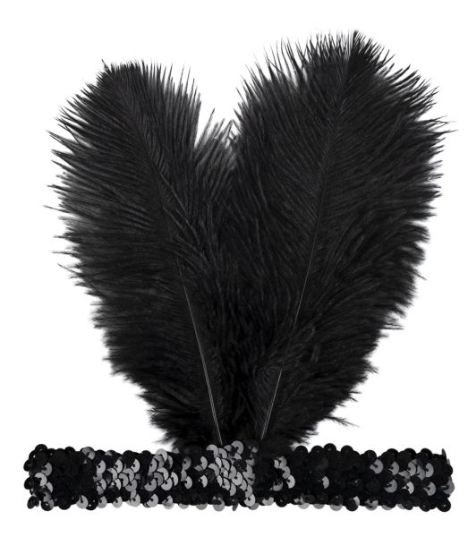 Charleston band zwart pailletten