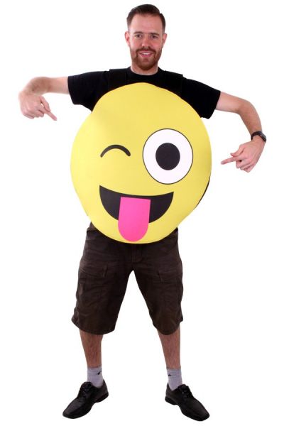 Emoticon smiley met tong kostuum Imoji