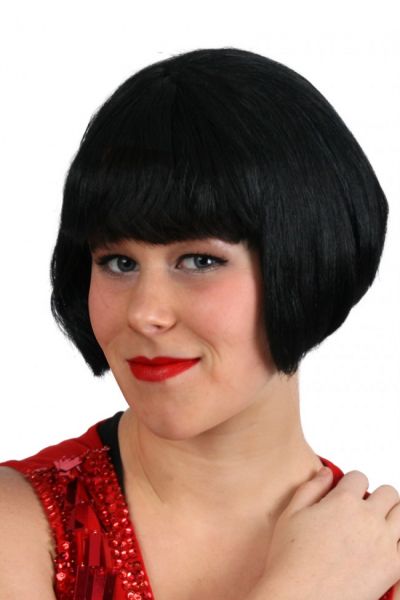 Pruik kort steil haar zwart