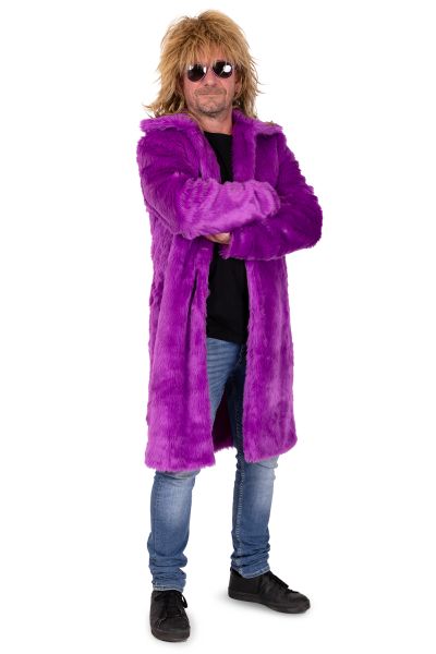 Lange jas fluo neon paars bont