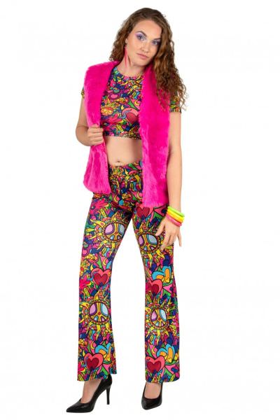 Bodywarmer imitatiebont neon roze