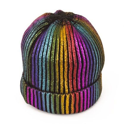 Ijsmuts regenboog muts met glitter