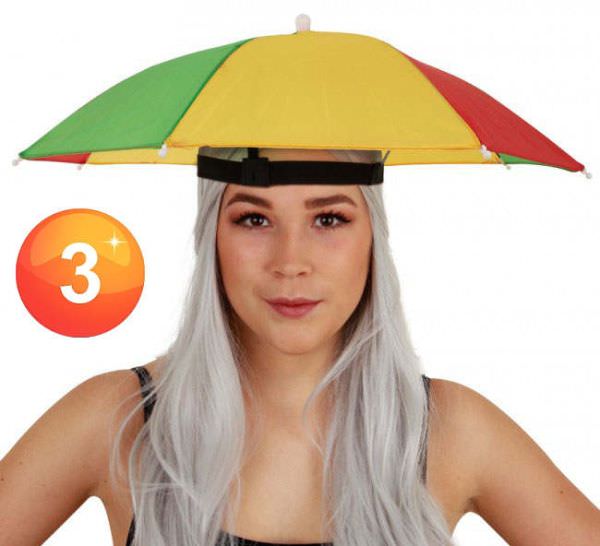 Head umbrella red yellow green
