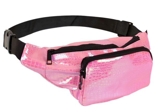 Heuptasje Slangenleer print roze schoudertas