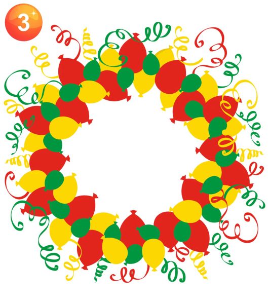 Raamstickers ballonnen rood geel groen carnaval