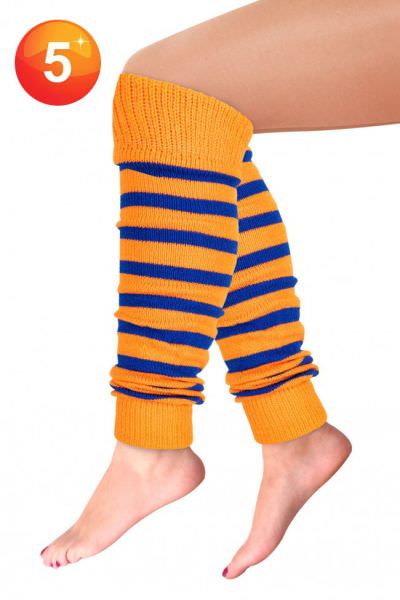 Beenwarmers oranje blauw gestreept