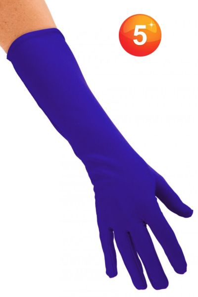 Handschoenen nylon lang blauw