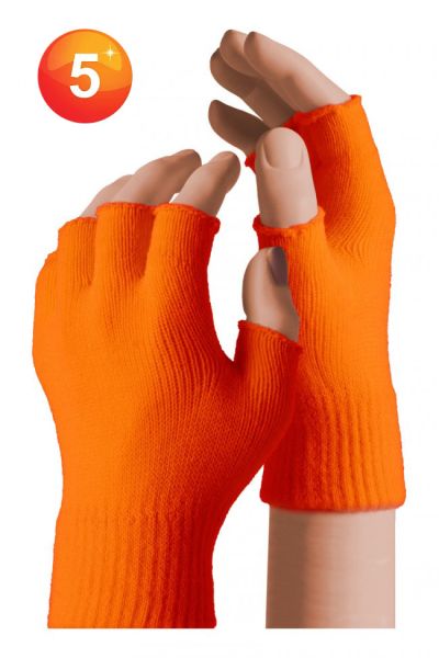 Vingerloze kinderhandschoenen oranje