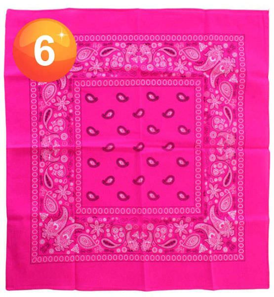 Fluor roze zakdoeken bandana met motief
