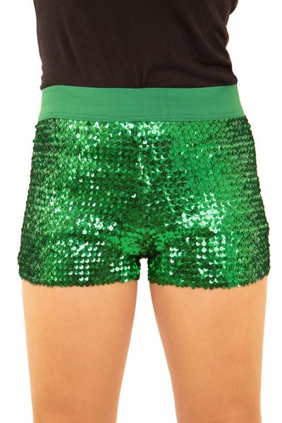 Hotpants met pailletten groen