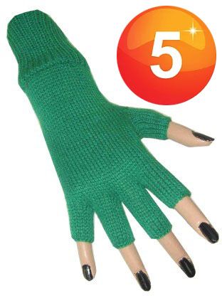 Groene Vingerloze handschoenen groen