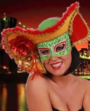Venetiaanse hoed met oogmasker dame carnaval