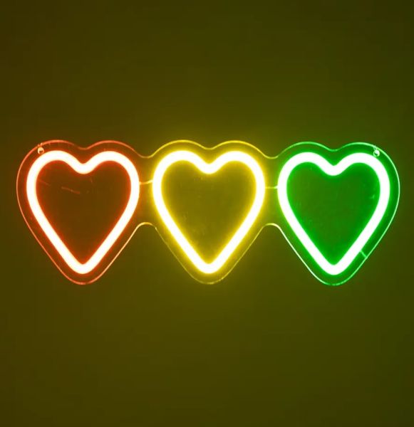 LED neon verlichting carnaval hartjes