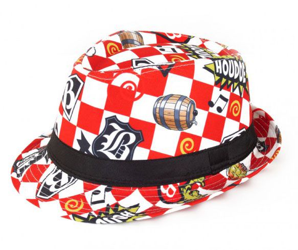 Brabants hoedje rood wit geblokt Houdoe