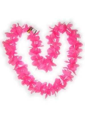Hawaii halsketting roze kransen 12 stuks