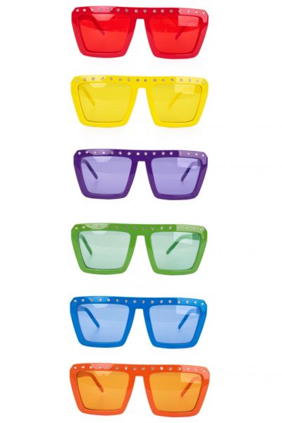Partybrillen hippiebril recht model felle kleuren