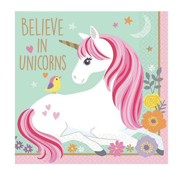 96 Servetten Unicorn Eenhoorn Papier