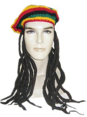 Bob Marley Dreadlocks baret met rasta haar