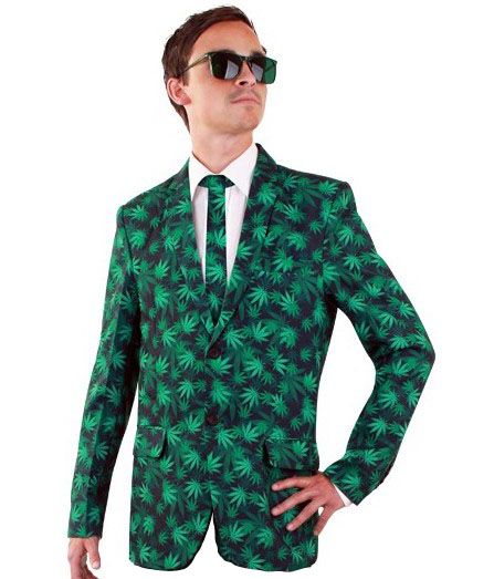 Hennep cannabis jasje met stropdas