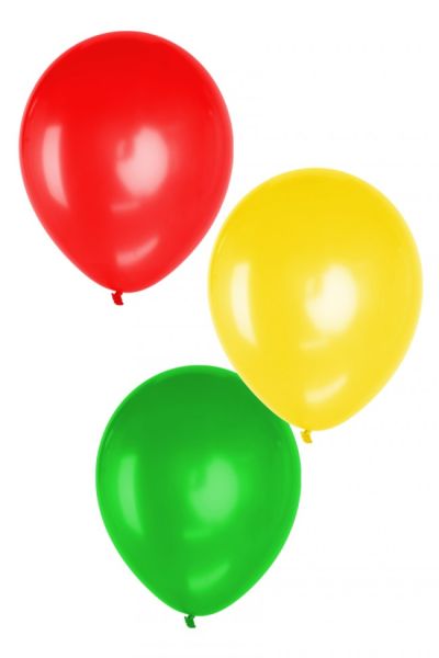 300 Mini ballonnen rood geel groen