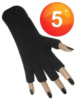 Zwarte Vingerloze handschoen zwart